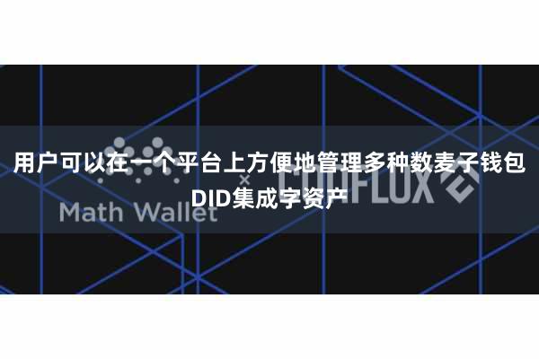 用户可以在一个平台上方便地管理多种数麦子钱包DID集成字资产